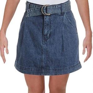 We the Free Denim Belted Skirt